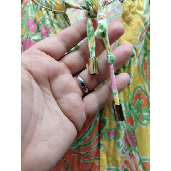 Lilly Pulitzer for Target Size Small Yellow Tropical Keyhole Back Romper *FLAW* - Picture 4 of 7